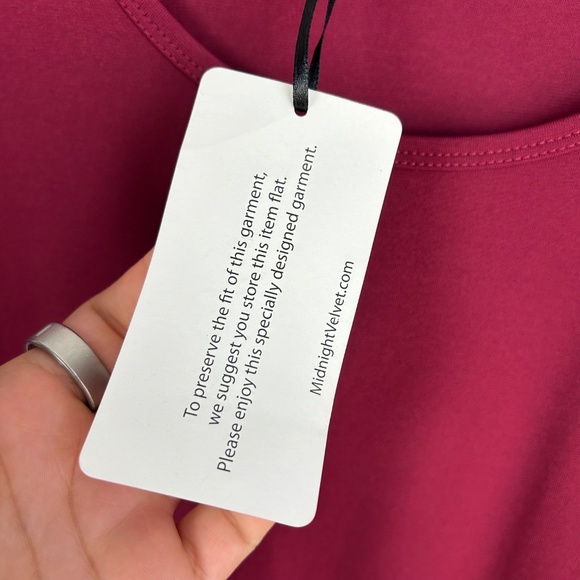 Midnight Velvet midi dress plus size 3X jersey knit fit & flare burgundy NEW - Picture 13 of 15